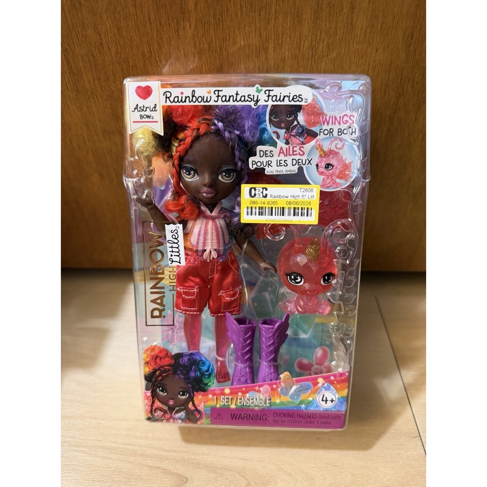 Rainbow High Littles Fantasy Fairies Astrid Bow Doll & Pet Wings New MGA